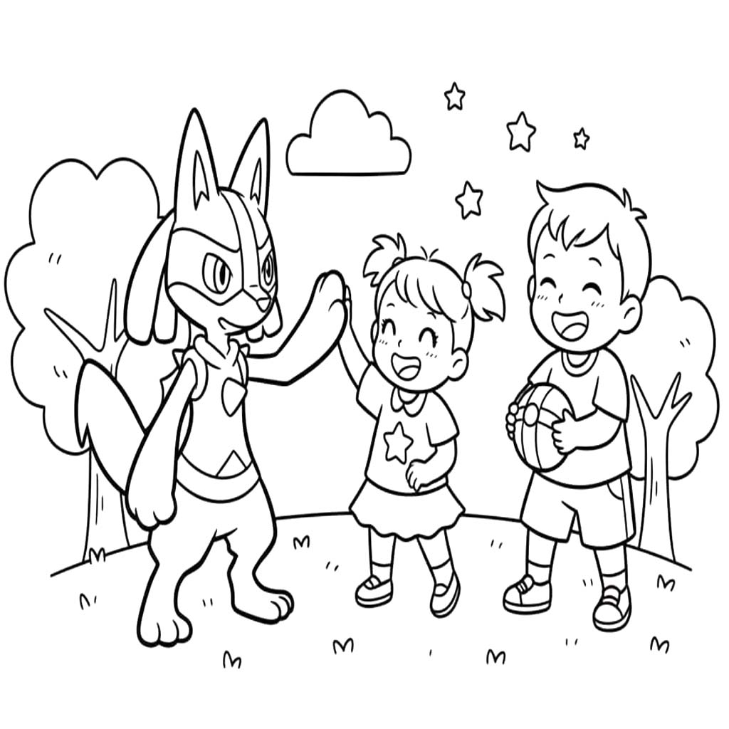 Kolorowanka Lucario wydruku prosty