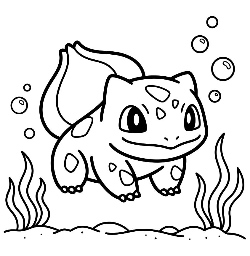 Kolorowanka Narysuj Bulbasaur bezpłatny dla dzieci