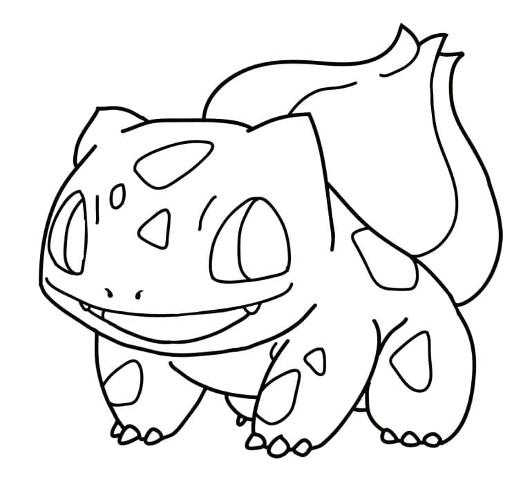 Kolorowanka Narysuj Bulbasaur bezpłatny łatwy