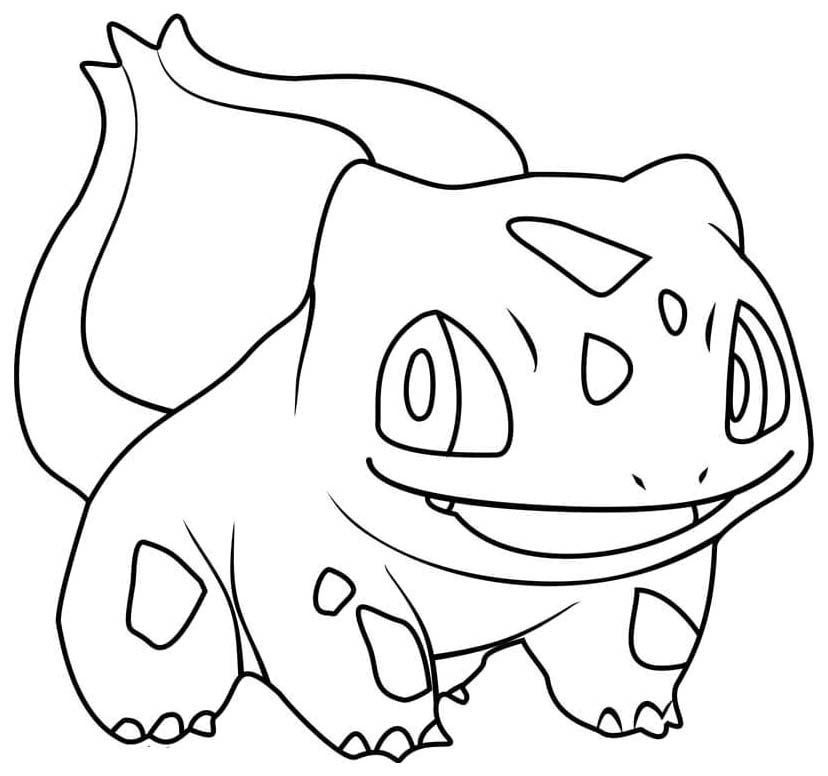 Kolorowanka Narysuj Bulbasaur prosty