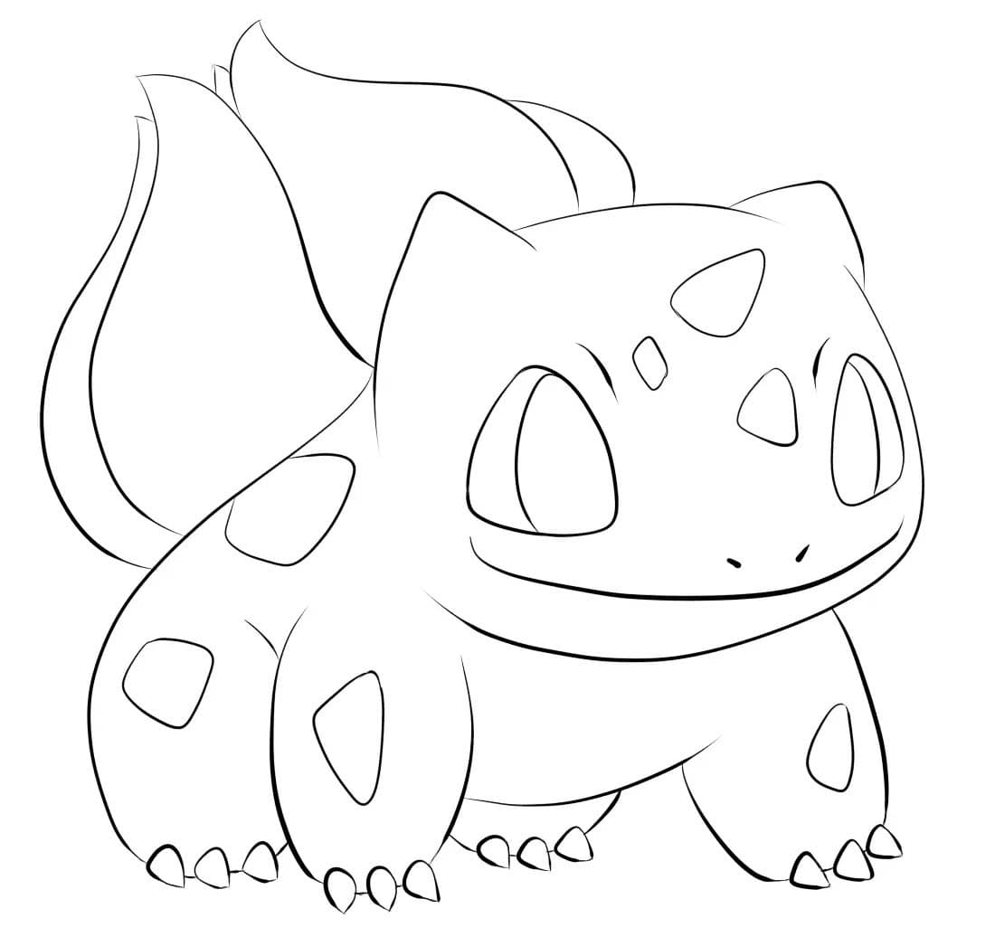 Kolorowanka Narysuj Bulbasaur wydruku łatwy