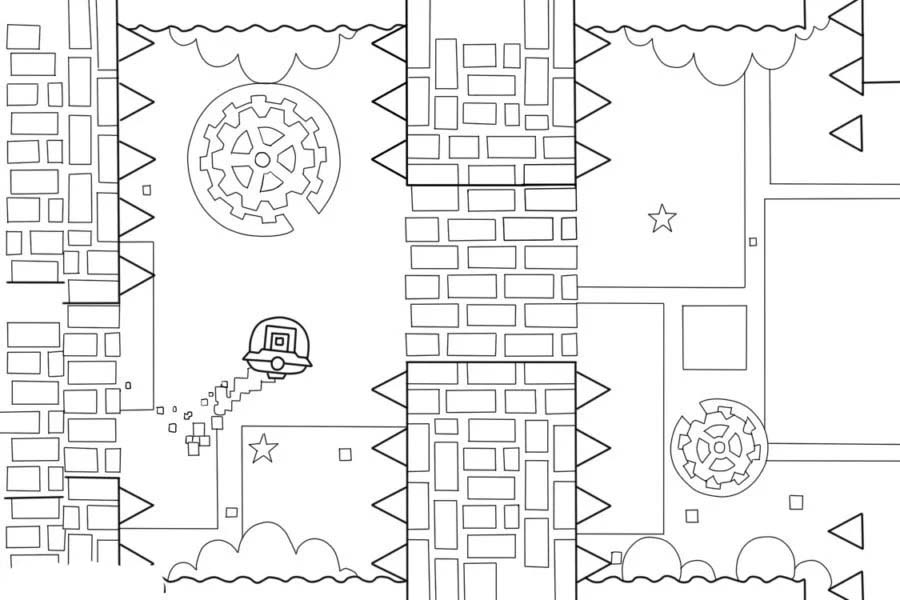 Kolorowanka Narysuj Geometry Dash łatwy