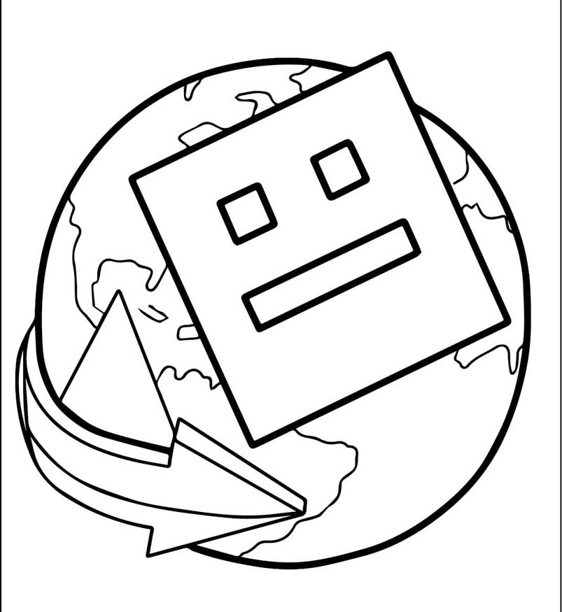 Kolorowanka Narysuj Geometry Dash podstawowy