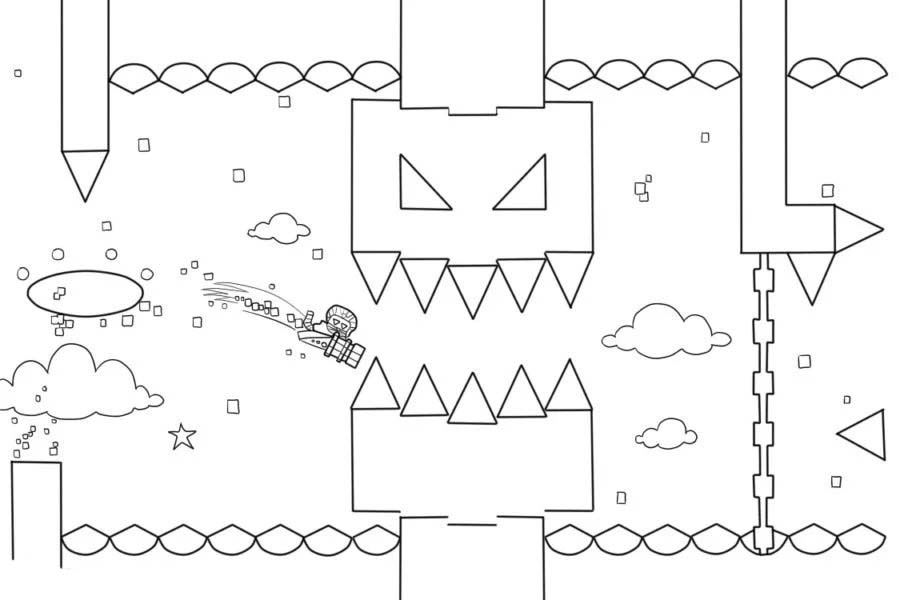 Kolorowanka Narysuj Geometry Dash prosty