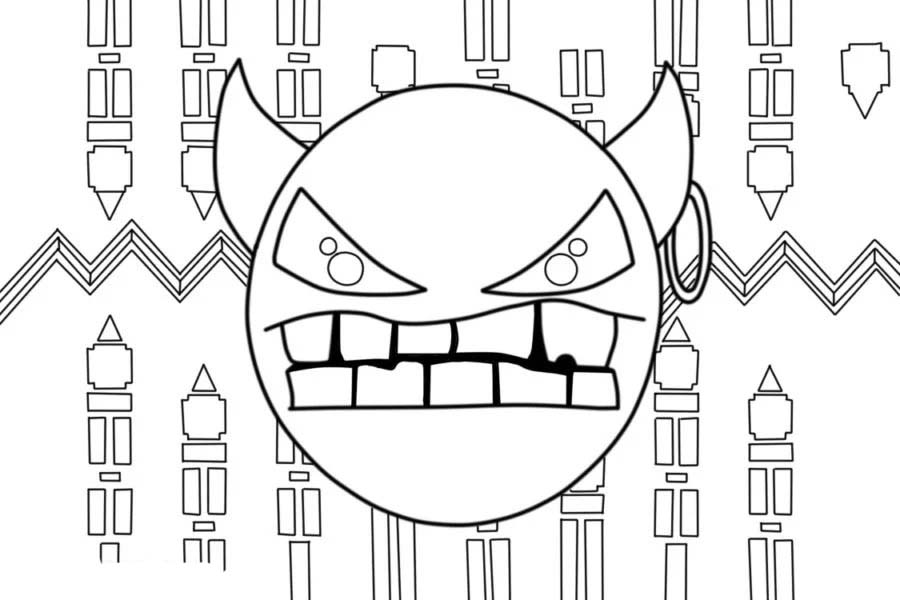 Kolorowanka Narysuj Geometry Dash wydruku prosty