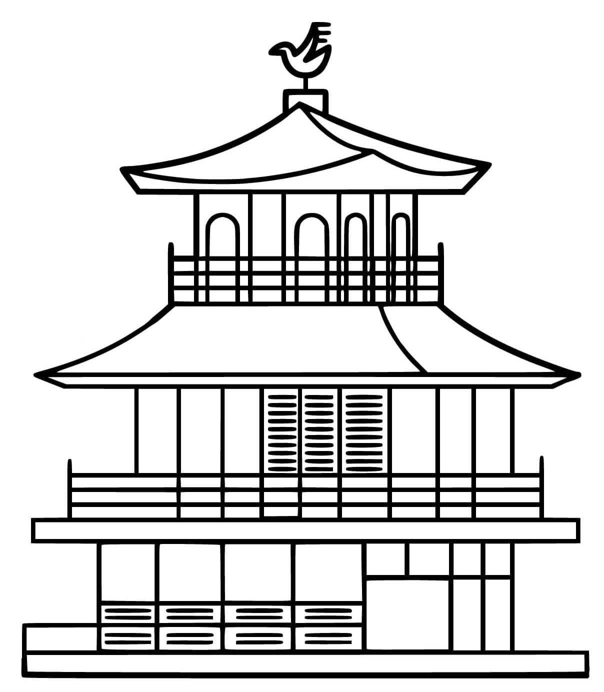 Kolorowanka Narysuj Japonia prosty