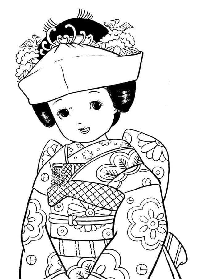 Kolorowanka Narysuj Japonia wydruku dla dzieci