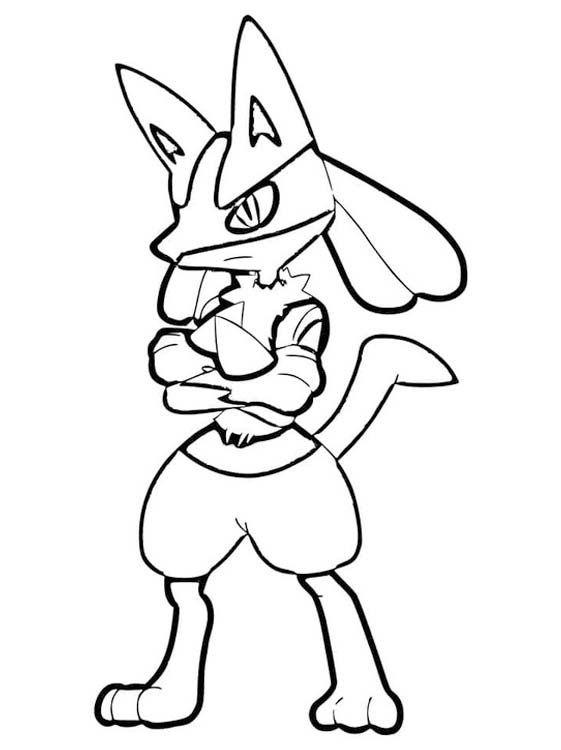 Kolorowanka Narysuj Lucario prosty