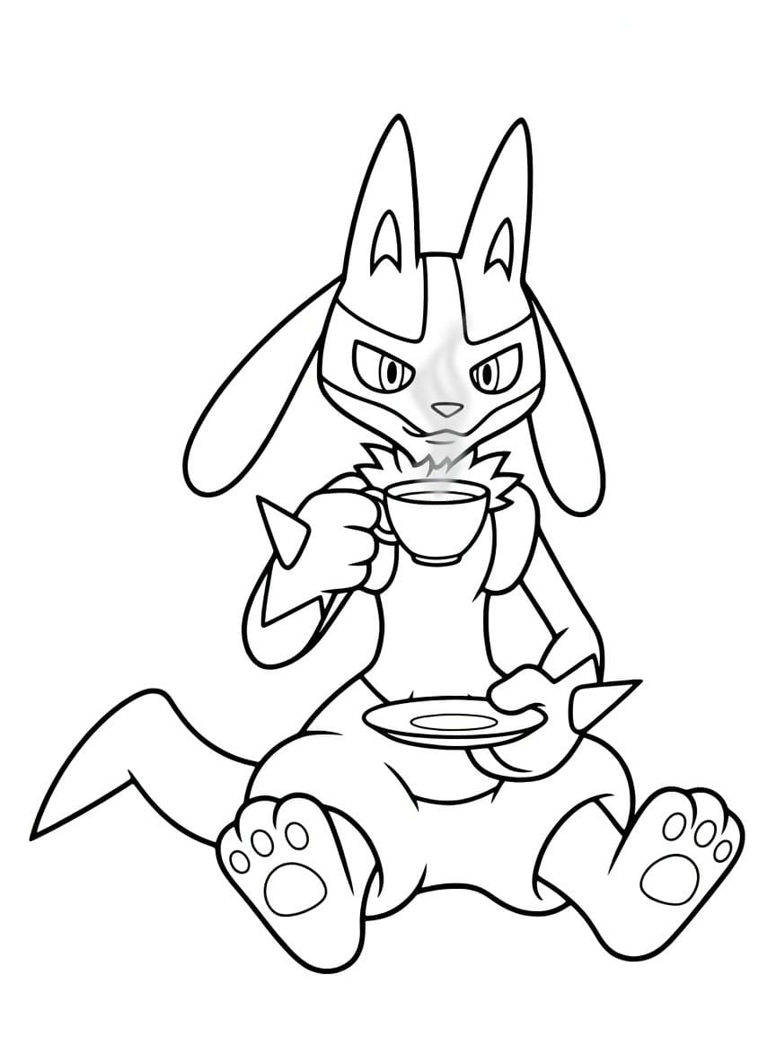 Kolorowanka Narysuj Lucario wydruku prosty
