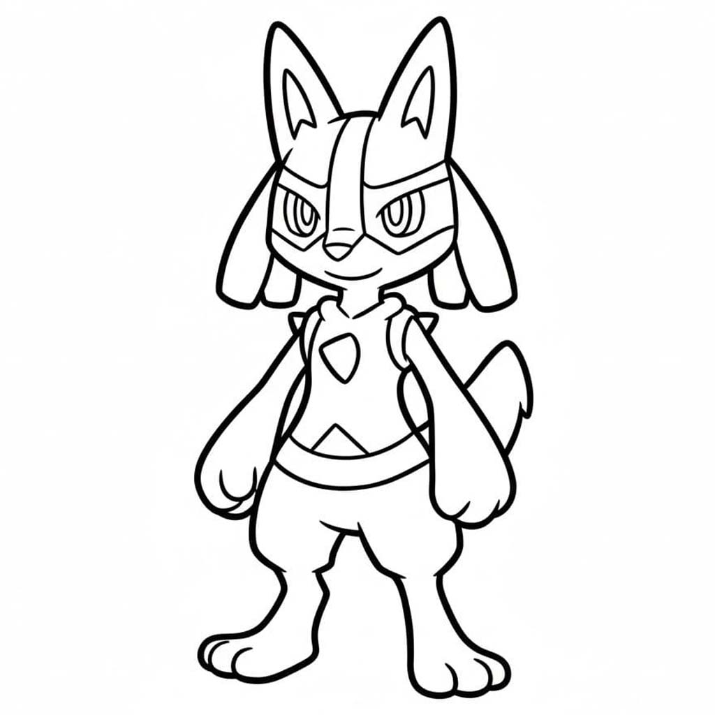 Kolorowanka Narysuj Lucario wydruku
