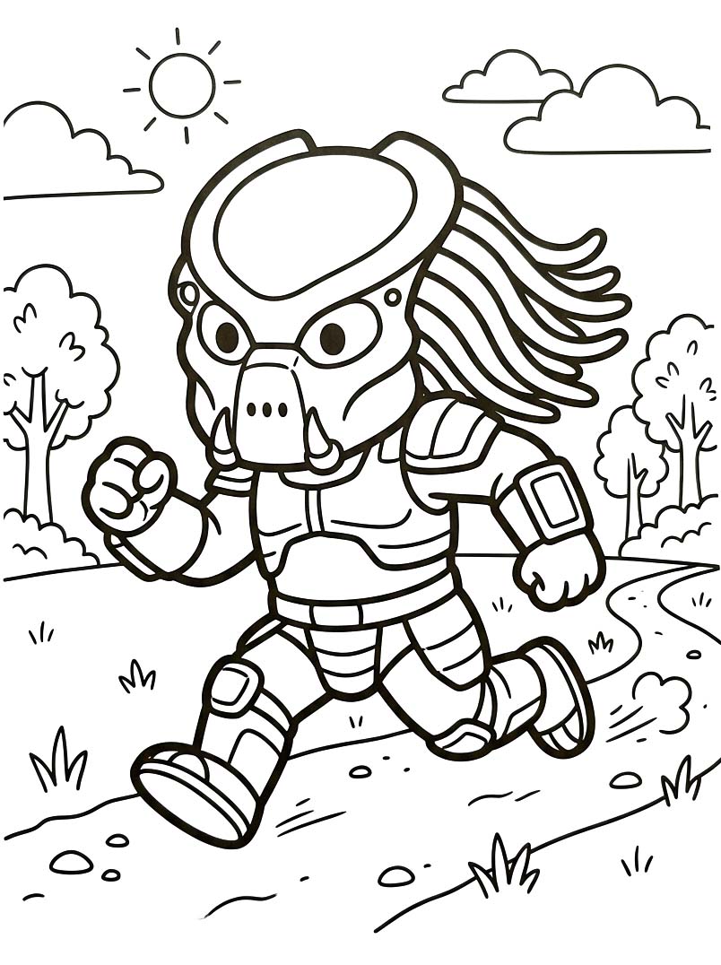 Kolorowanka Narysuj Predator wydruku