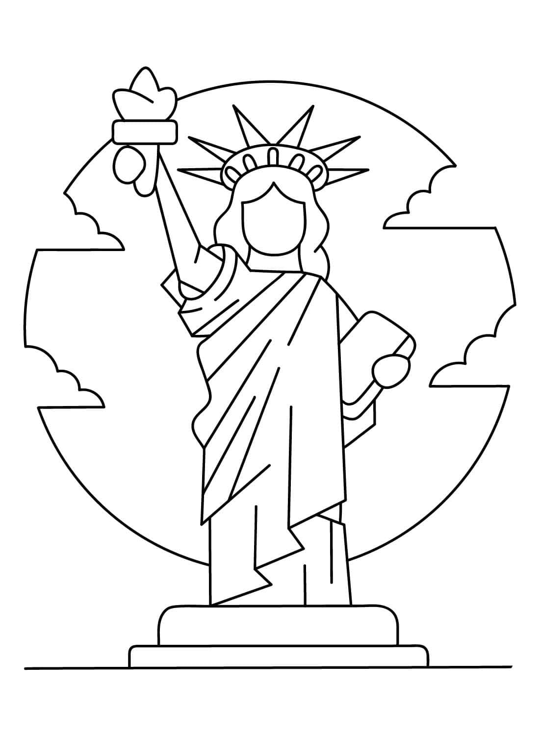 Kolorowanka Narysuj Statua Wolności dla dzieci