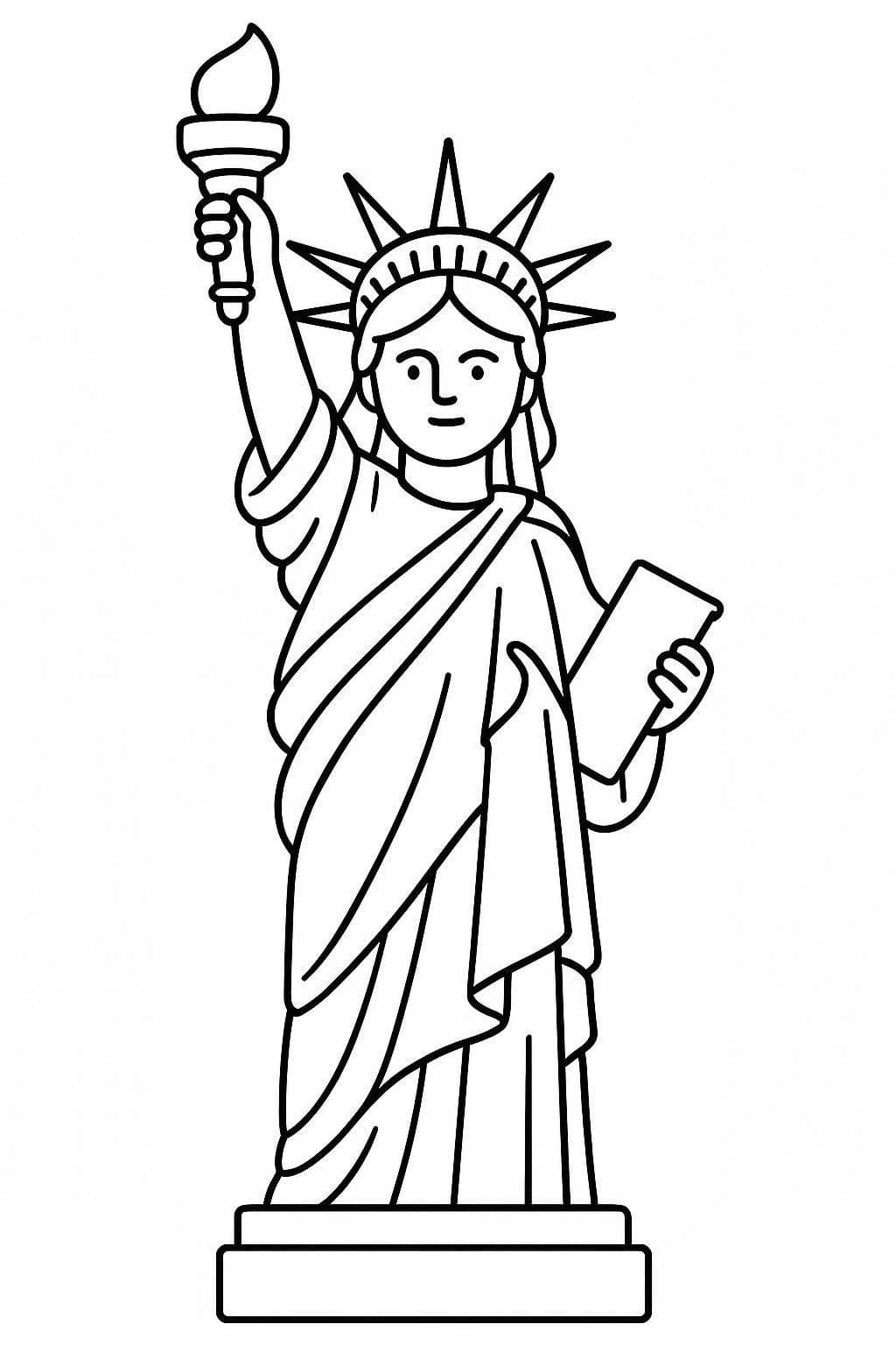 Kolorowanka Narysuj Statua Wolności łatwy