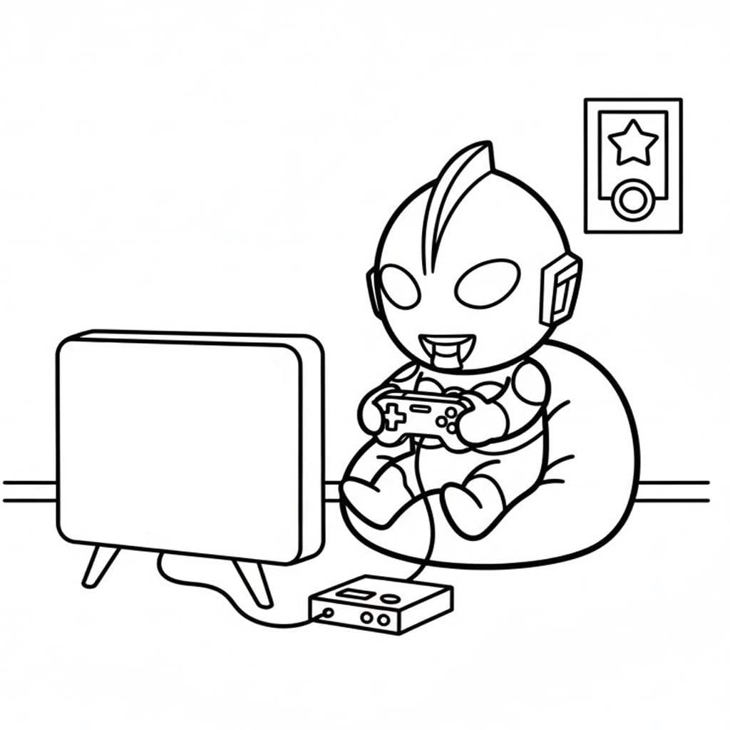 Kolorowanka Narysuj Ultraman bezpłatny wydruku łatwy
