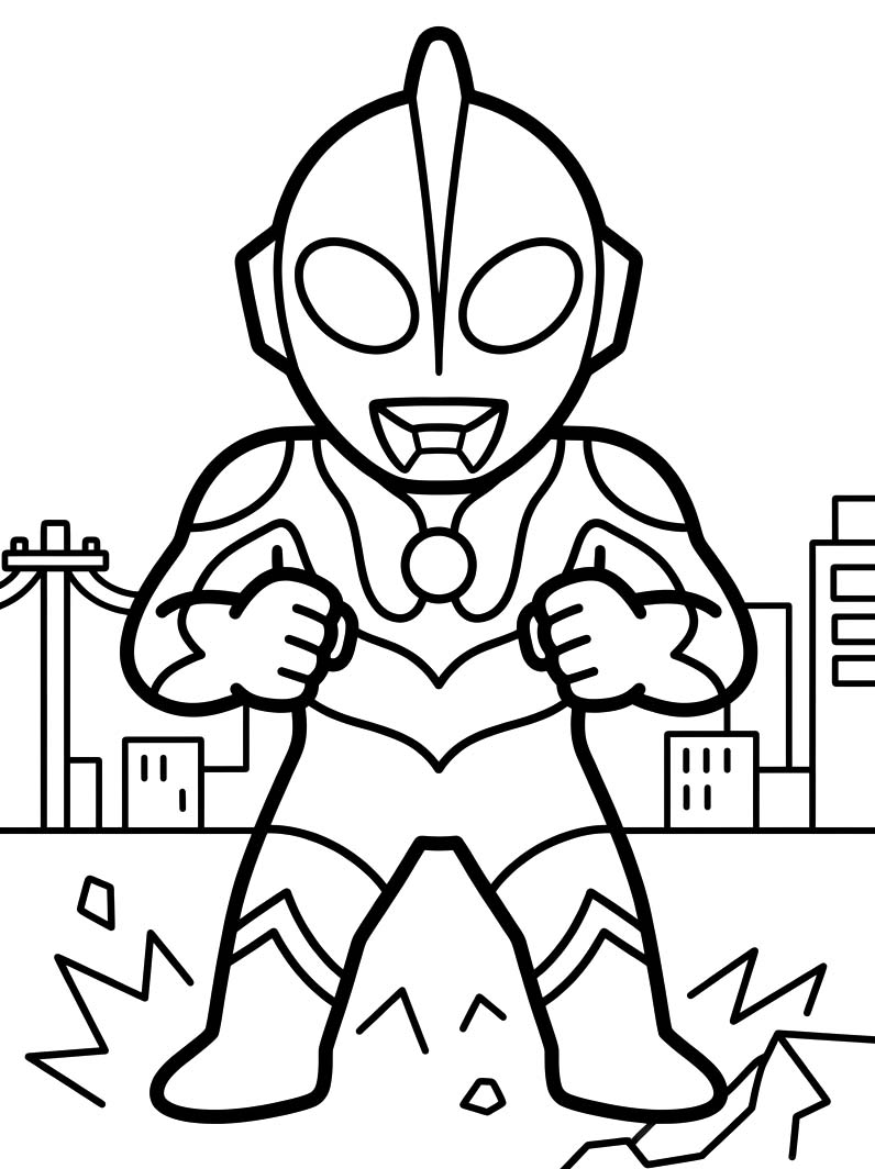Kolorowanka Narysuj Ultraman bezpłatny wydruku prosty