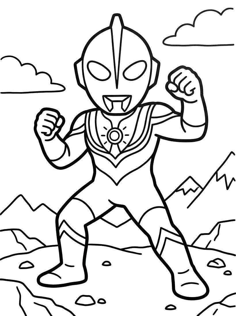 Kolorowanka Narysuj Ultraman bezpłatny wydruku