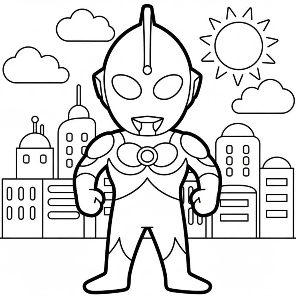 Kolorowanka Narysuj Ultraman dla dzieci