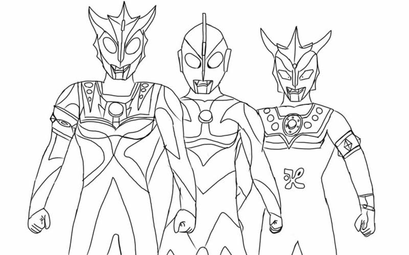 Kolorowanka Narysuj Ultraman wydruku łatwy