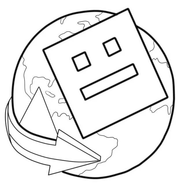 Kolorowanka Obraz Geometry Dash bezpłatny wydruku