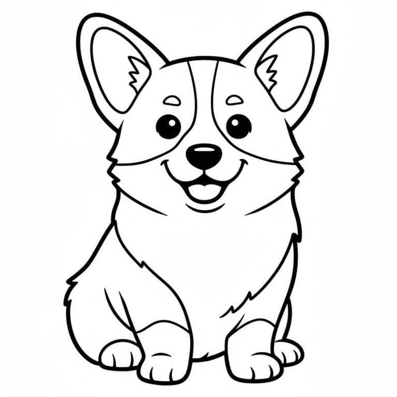 Kolorowanka Corgi bezpłatny dla dzieci