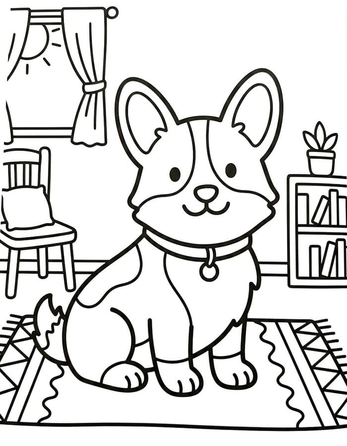 Kolorowanka Corgi bezpłatny podstawowy