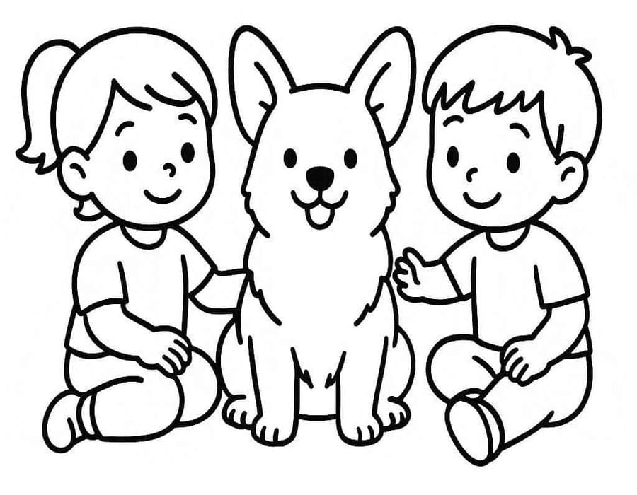 Kolorowanka Corgi bezpłatny wydruku prosty