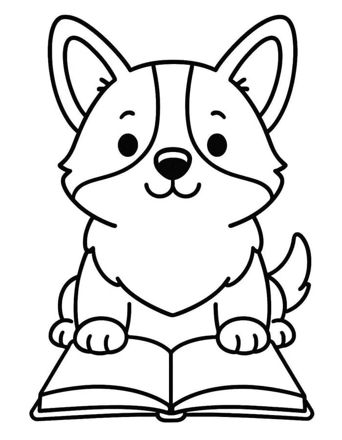 Kolorowanka Corgi bezpłatny wydruku