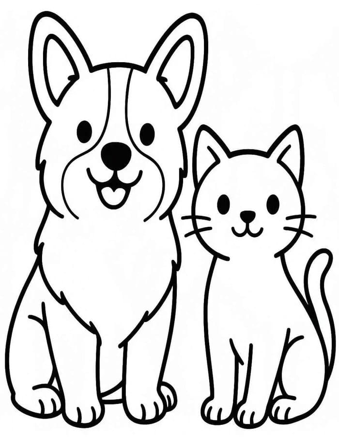 Kolorowanka Corgi wydruku łatwy