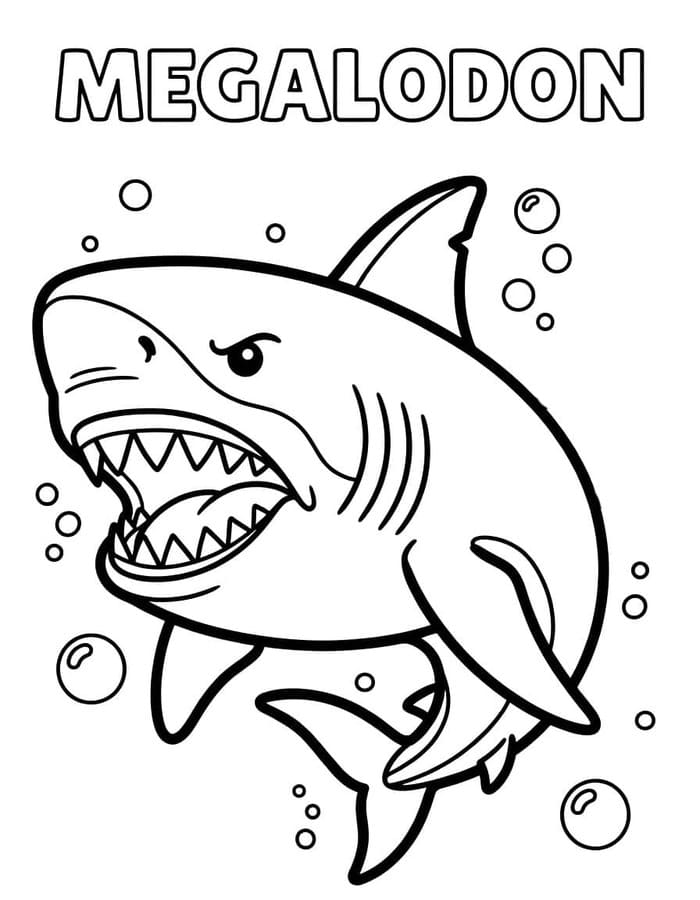 Kolorowanka Megalodon bezpłatny podstawowy