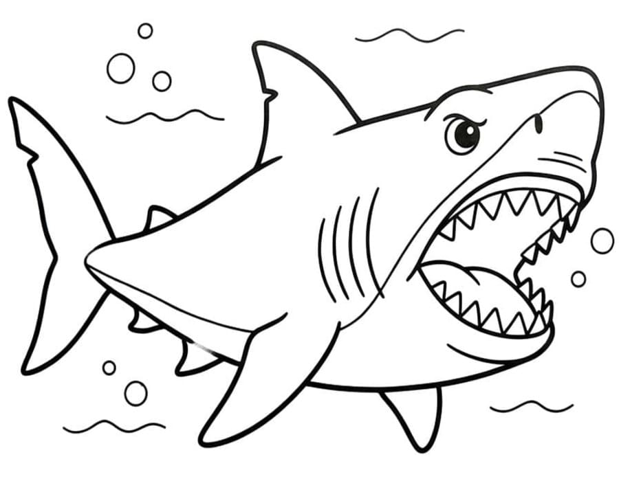 Kolorowanka Megalodon bezpłatny wydruku dla dzieci