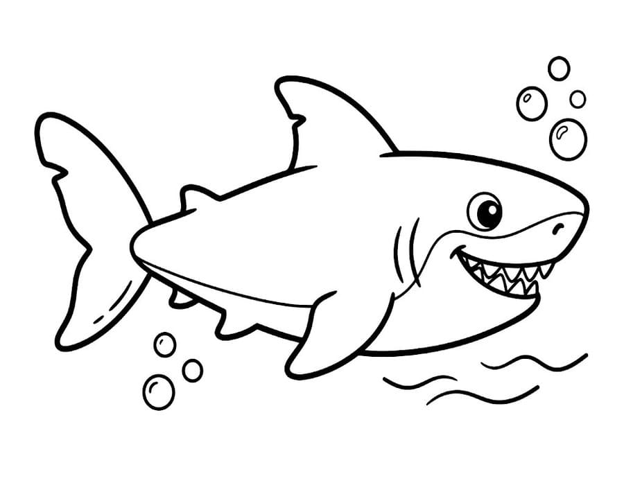 Kolorowanka Megalodon bezpłatny wydruku podstawowy