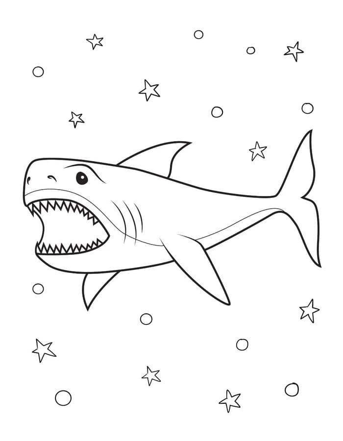 Kolorowanka Megalodon bezpłatny wydruku