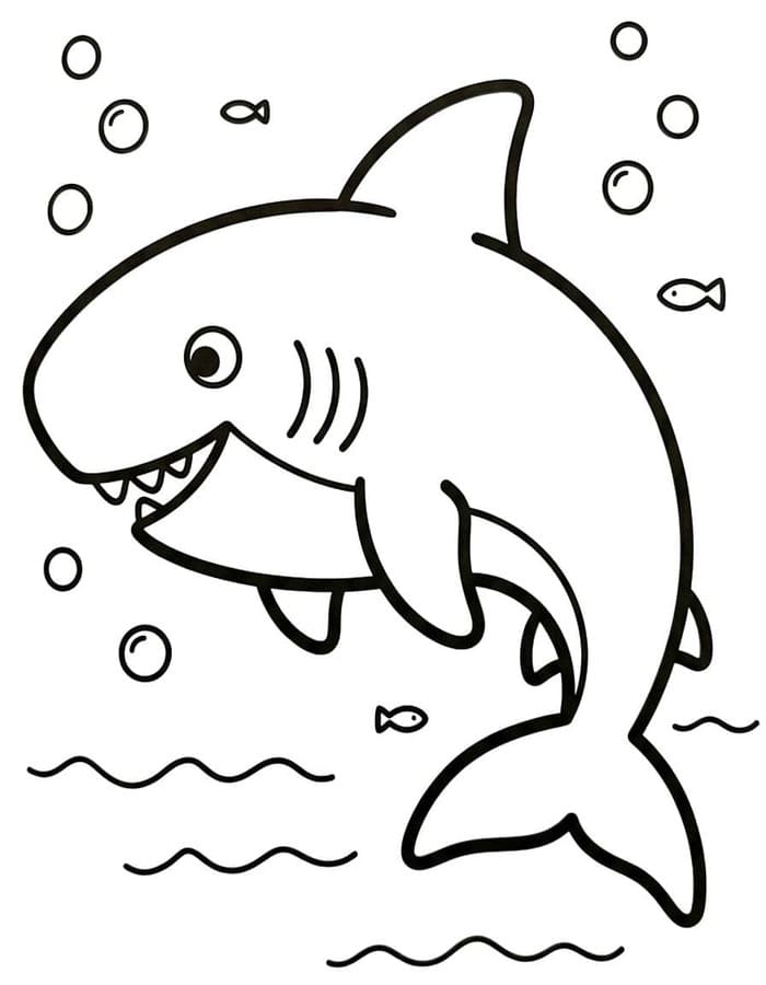 Kolorowanka Megalodon wydruku prosty