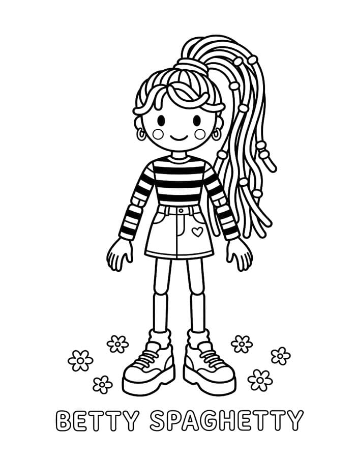 Kolorowanka Narysuj Betty Spaghetty łatwy
