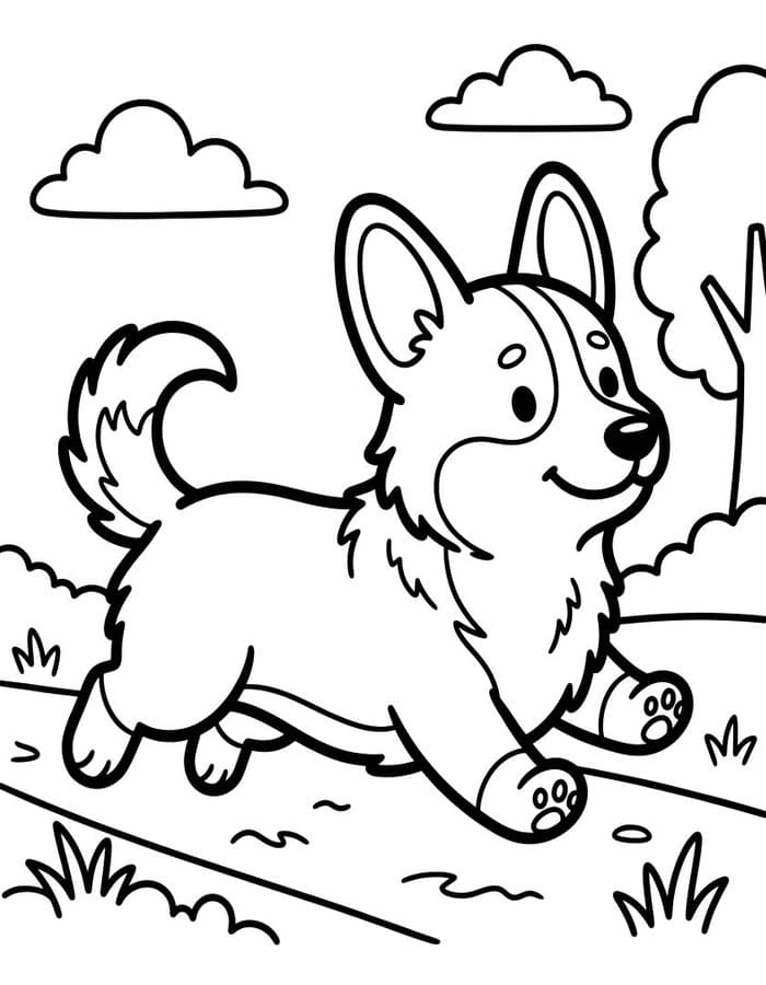 Kolorowanka Narysuj Corgi bezpłatny podstawowy