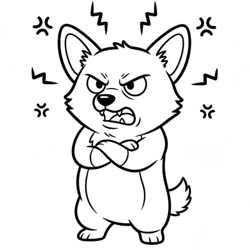 Kolorowanka Narysuj Corgi bezpłatny wydruku prosty