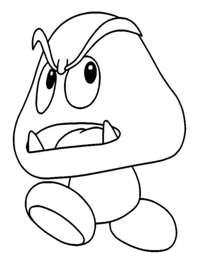 Kolorowanka Narysuj Goomba wydruku łatwy