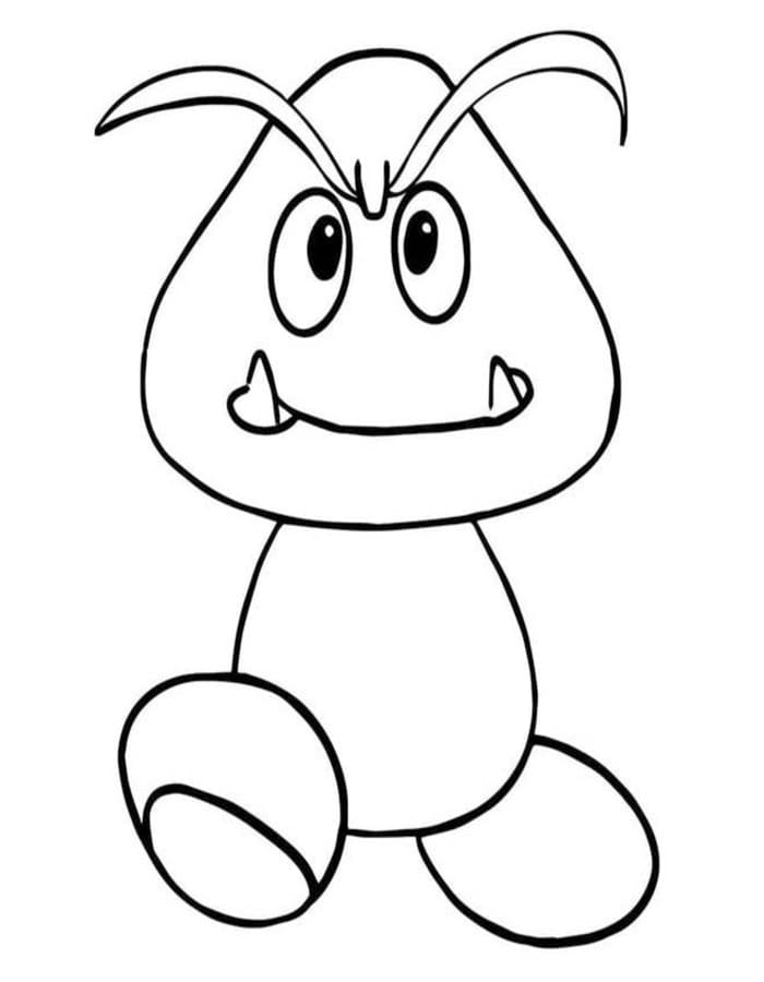 Kolorowanka Narysuj Goomba wydruku podstawowy
