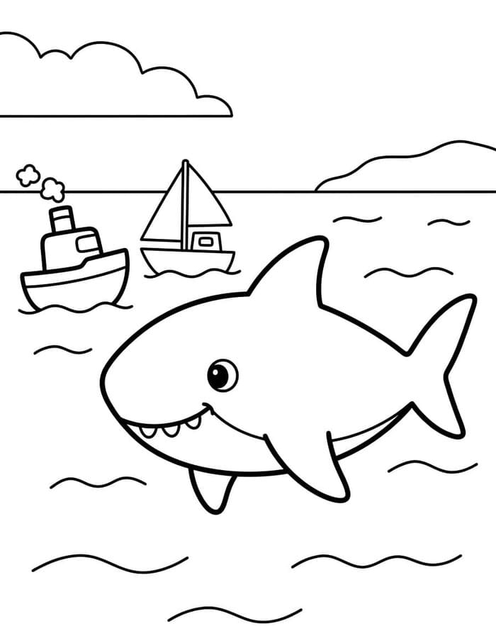Kolorowanka Narysuj Megalodon bezpłatny dla dzieci