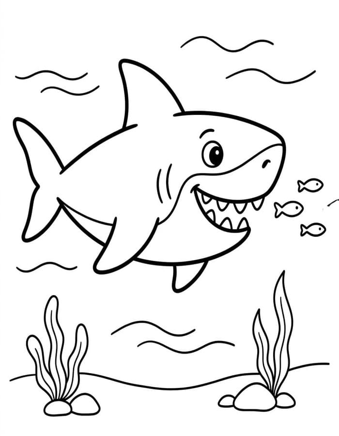 Kolorowanka Narysuj Megalodon wydruku prosty
