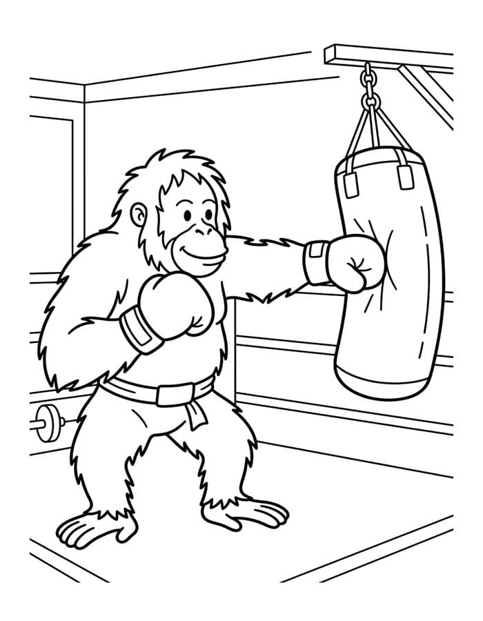 Kolorowanka Narysuj Orangutan bezpłatny podstawowy