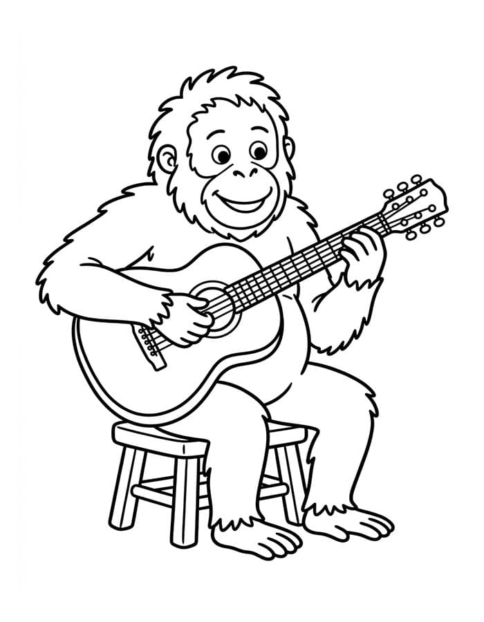 Kolorowanka Narysuj Orangutan bezpłatny wydruku łatwy