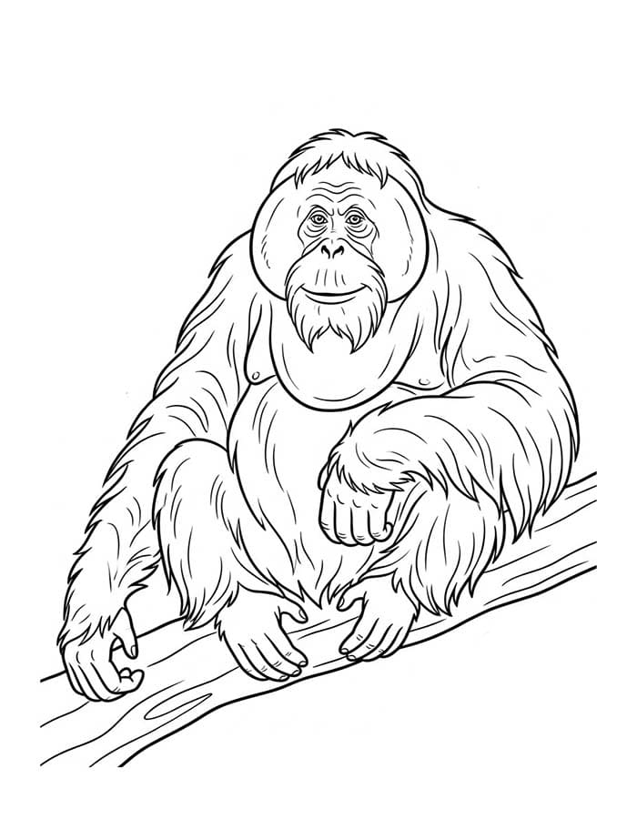 Kolorowanka Narysuj Orangutan łatwy