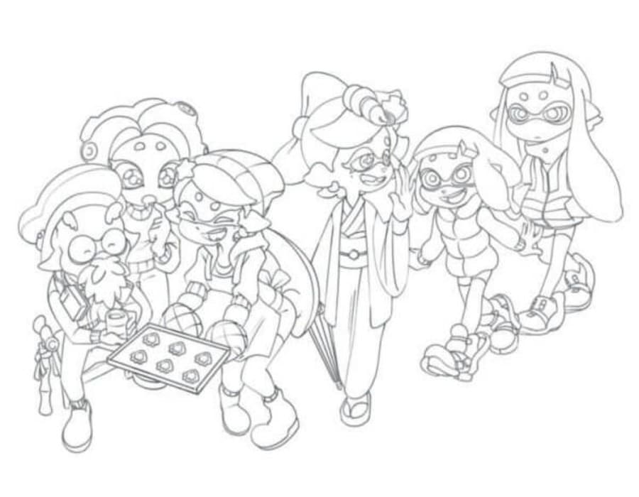 Kolorowanka Narysuj Splatoon bezpłatny łatwy