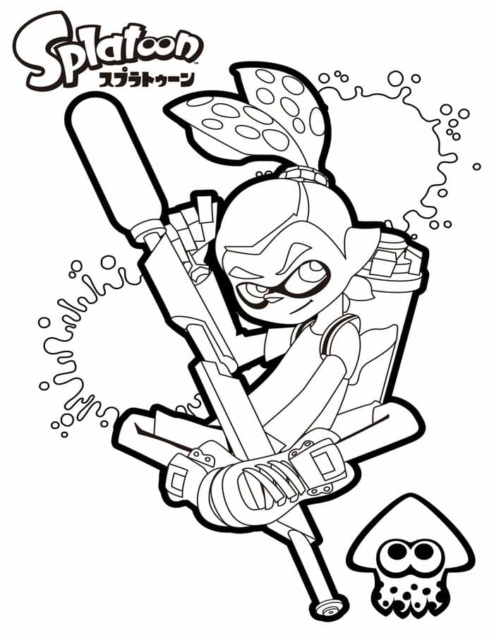 Kolorowanka Narysuj Splatoon prosty
