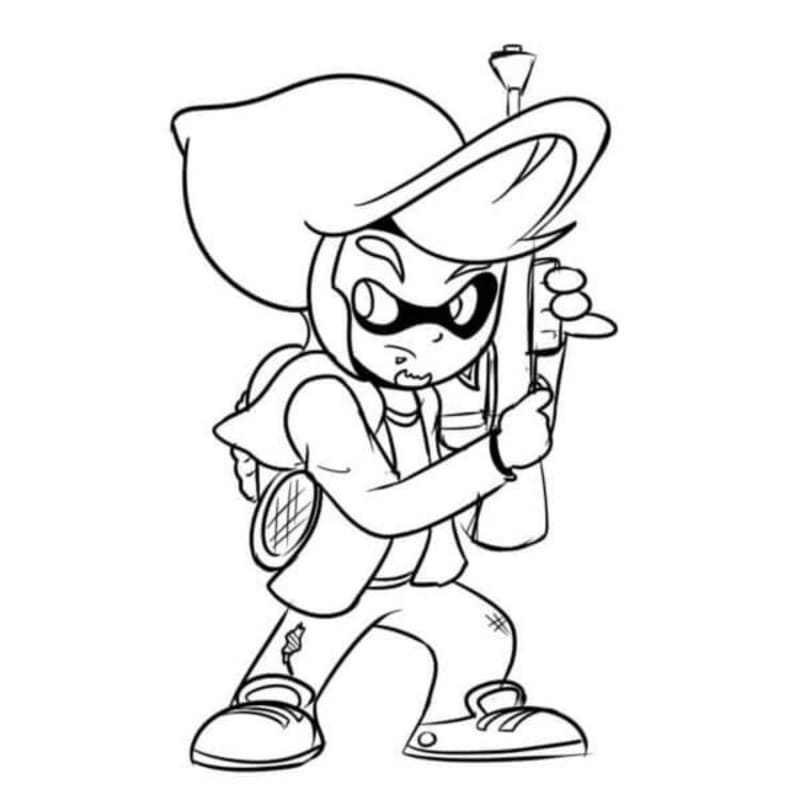 Kolorowanka Narysuj Splatoon wydruku łatwy