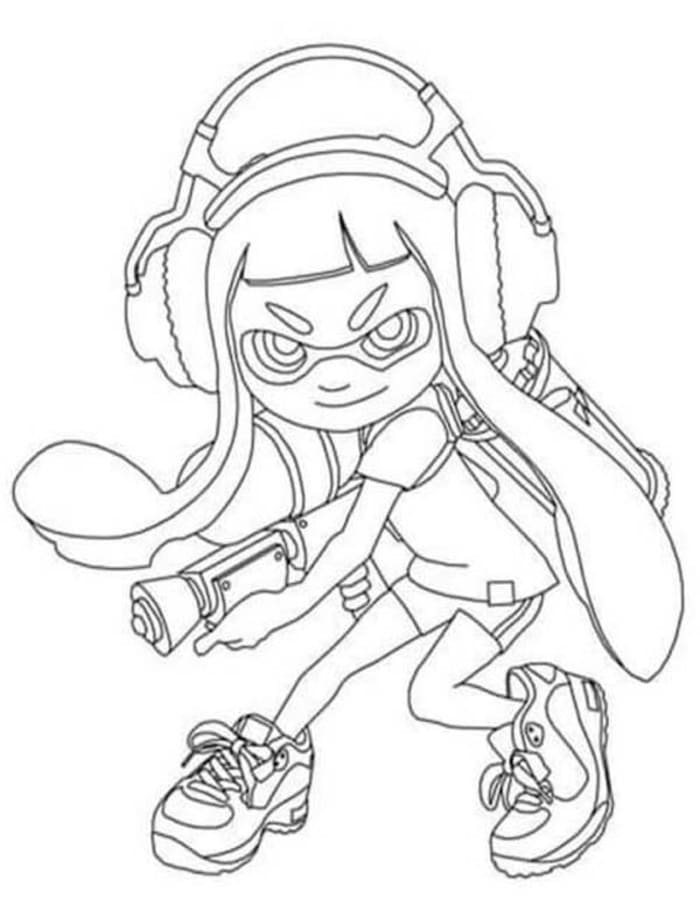 Kolorowanka Narysuj Splatoon wydruku podstawowy