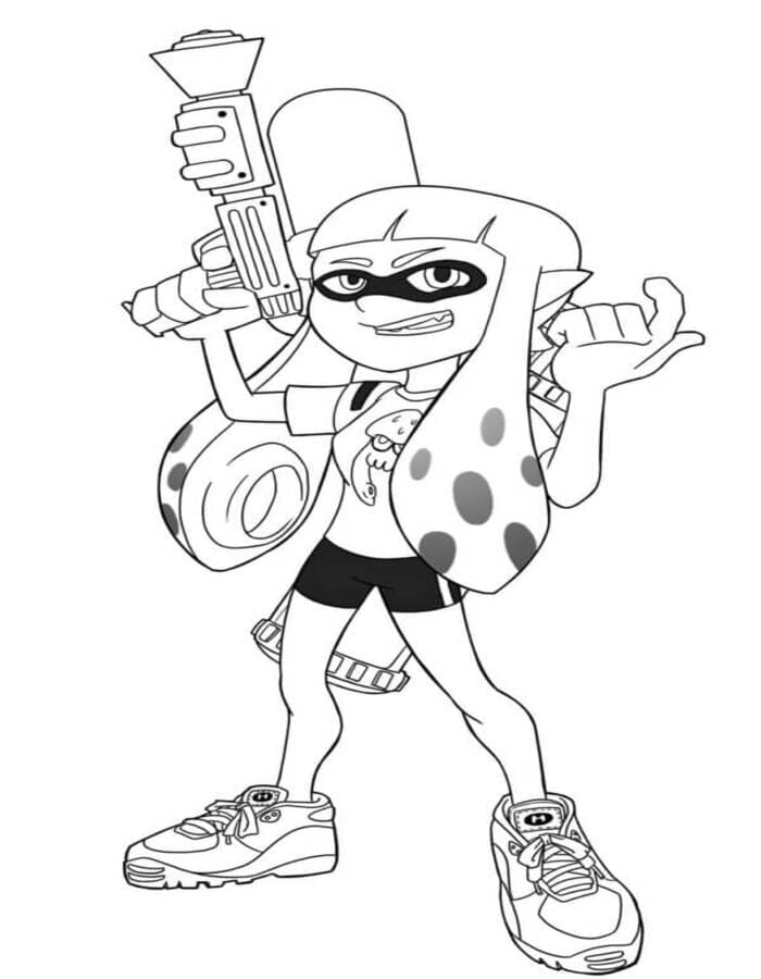 Kolorowanka Narysuj Splatoon wydruku prosty