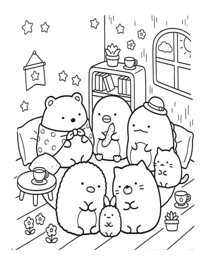 Kolorowanka Narysuj Sumikko Gurashi bezpłatny