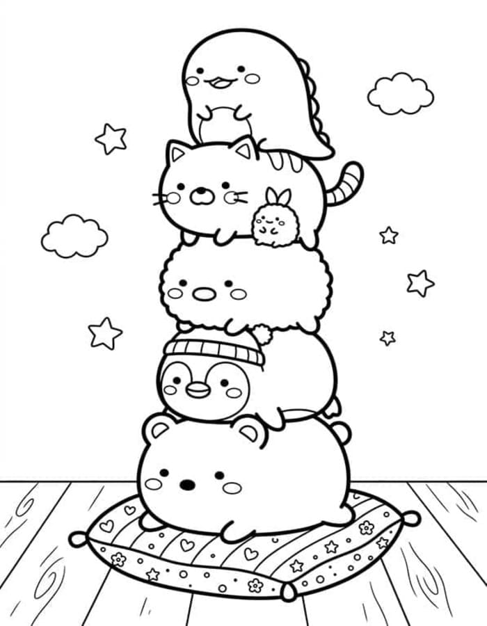Kolorowanka Narysuj Sumikko Gurashi wydruku podstawowy